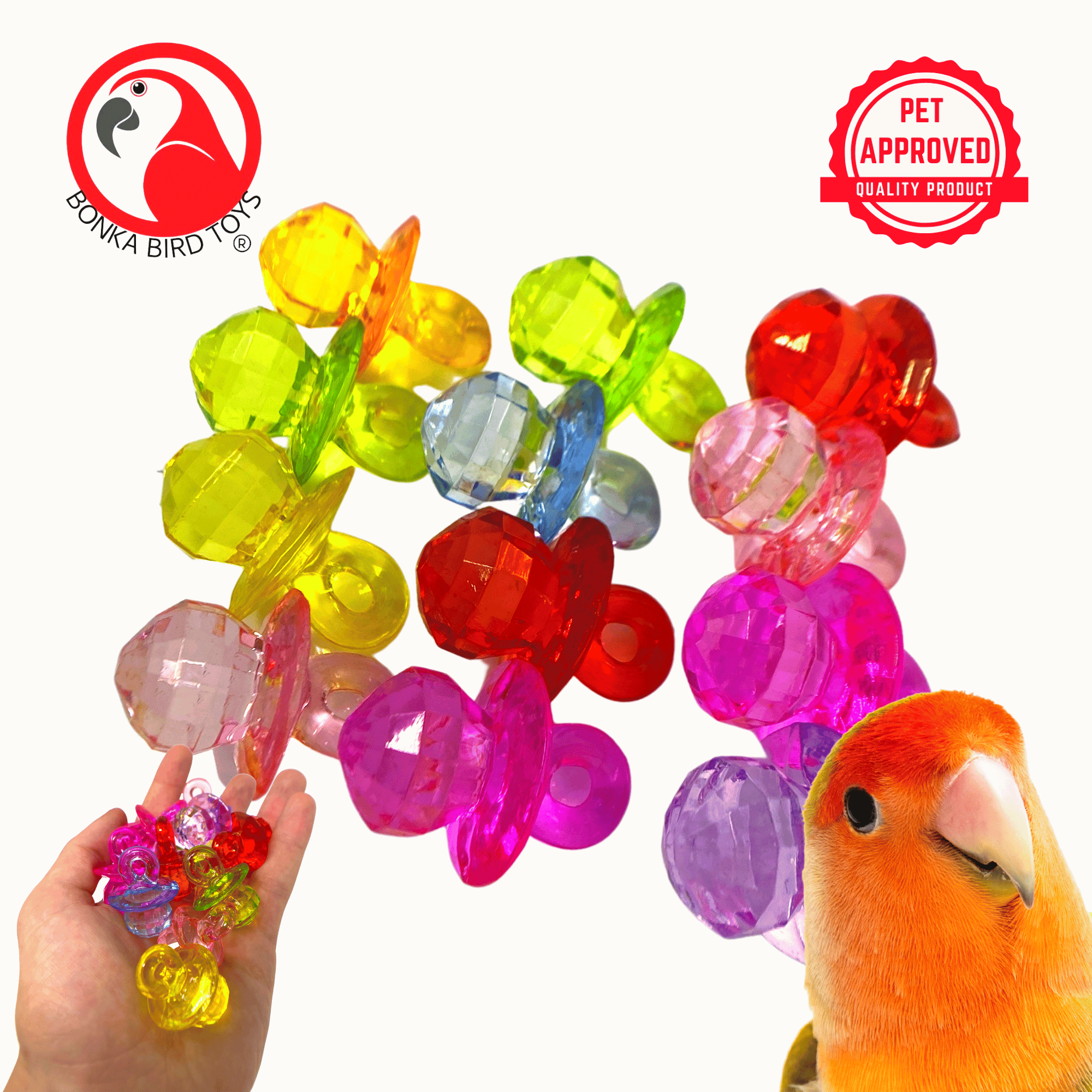 2524 Medium Colored Crystal Pacifiers