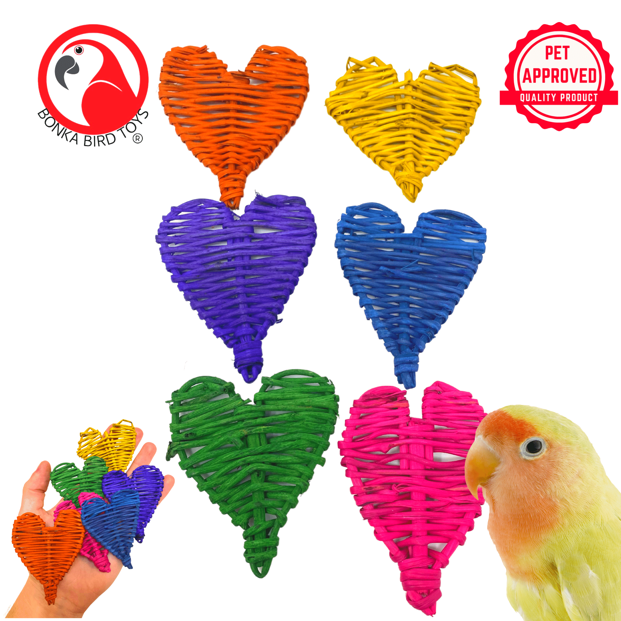 3348 Pk6 Small Colored Vine Hearts