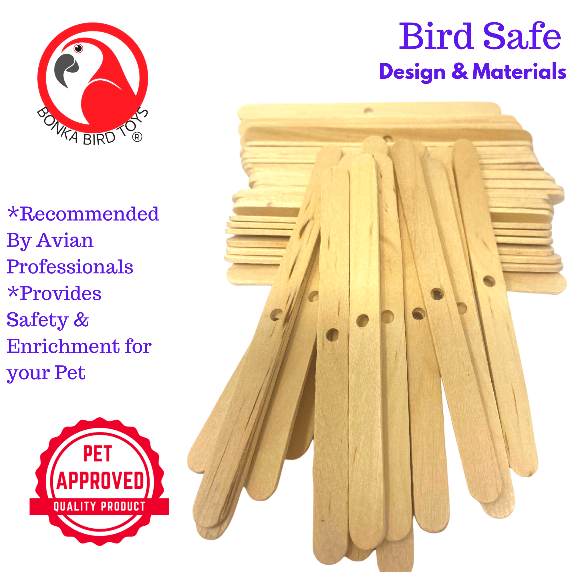 Pk100 Small Natural Wooden Chewy Sticks