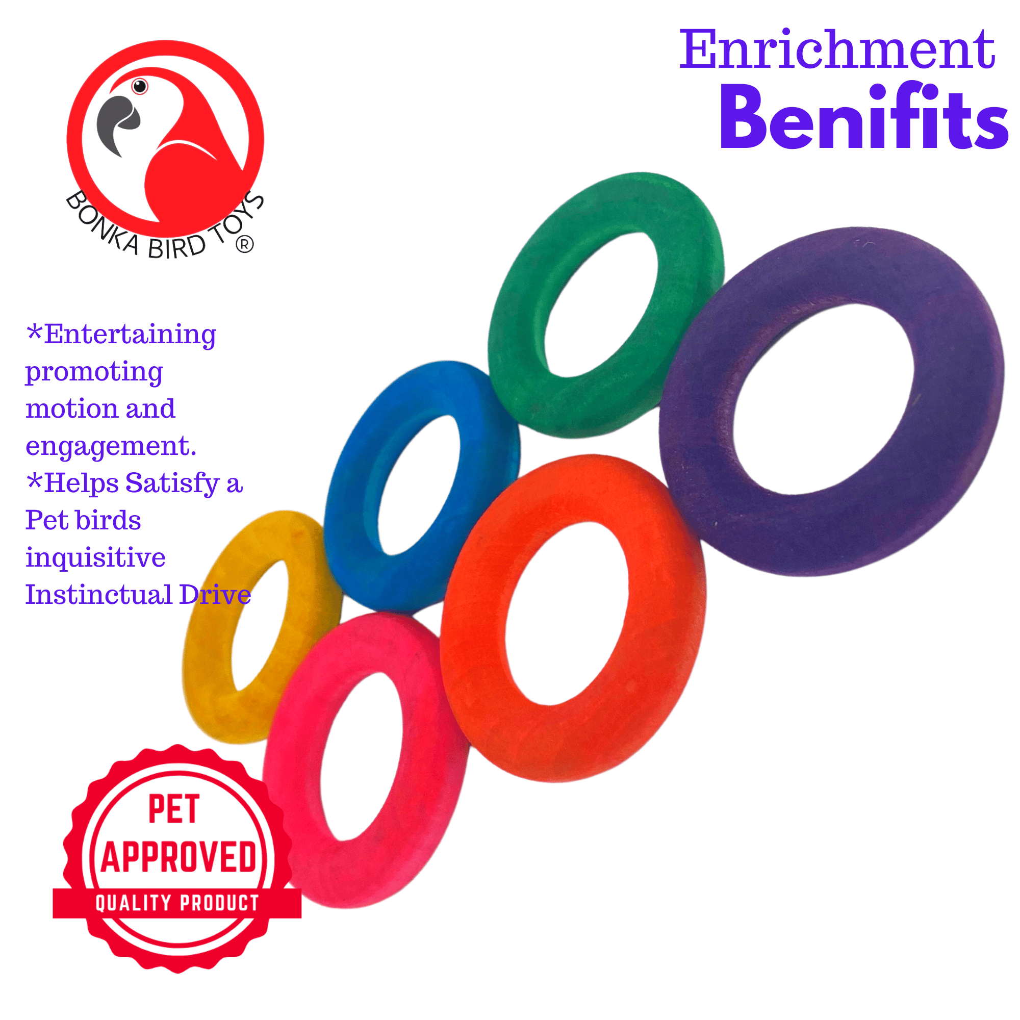 2934 PK6 1-3/4" Wood Ring Toss