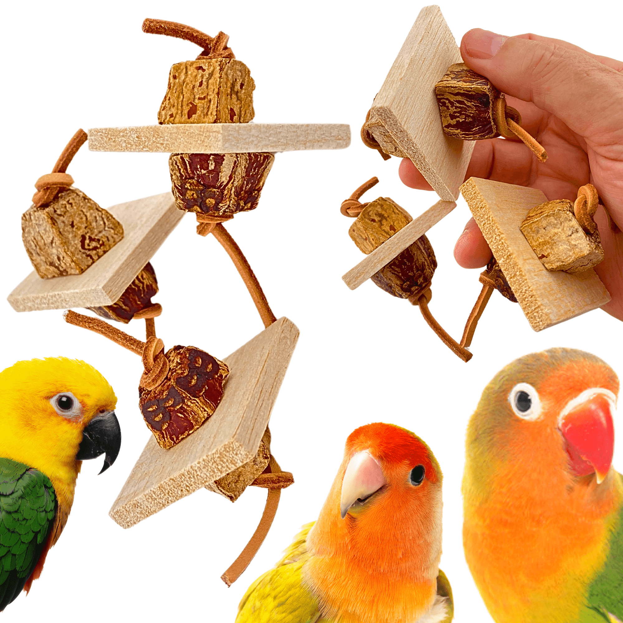 1127 Pk3 Balsa & Bark Chew Foot Toys