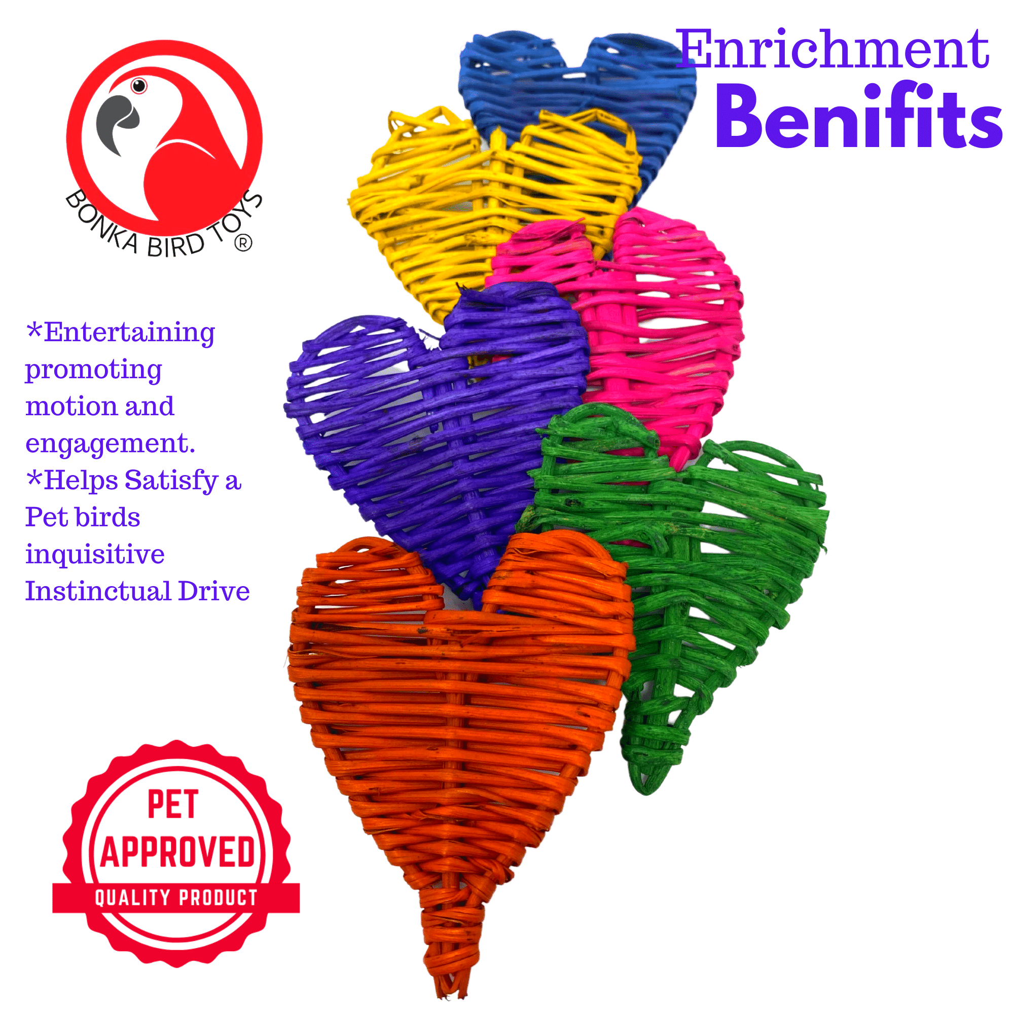 3348 Pk6 Small Colored Vine Hearts