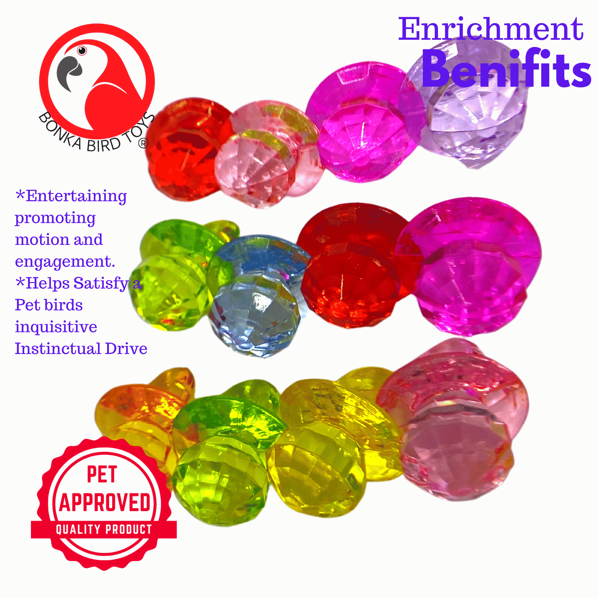 2524 Medium Colored Crystal Pacifiers