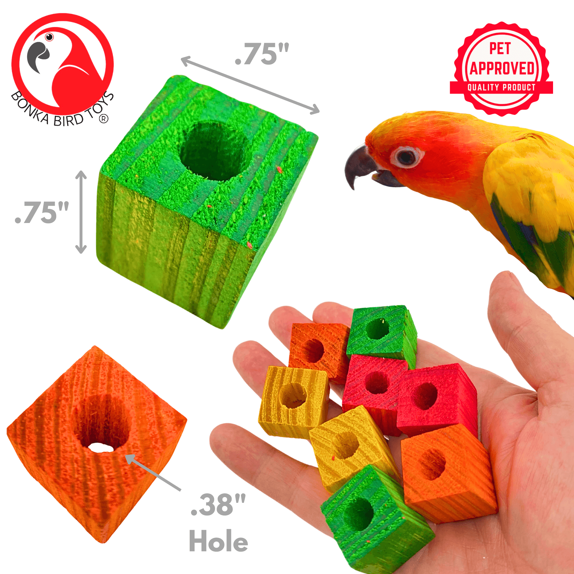 1160 Pk8 3/4" Wood Cubes