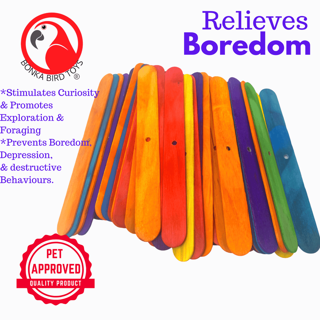 Pk100 Big Colored Wooden Chewy Sticks