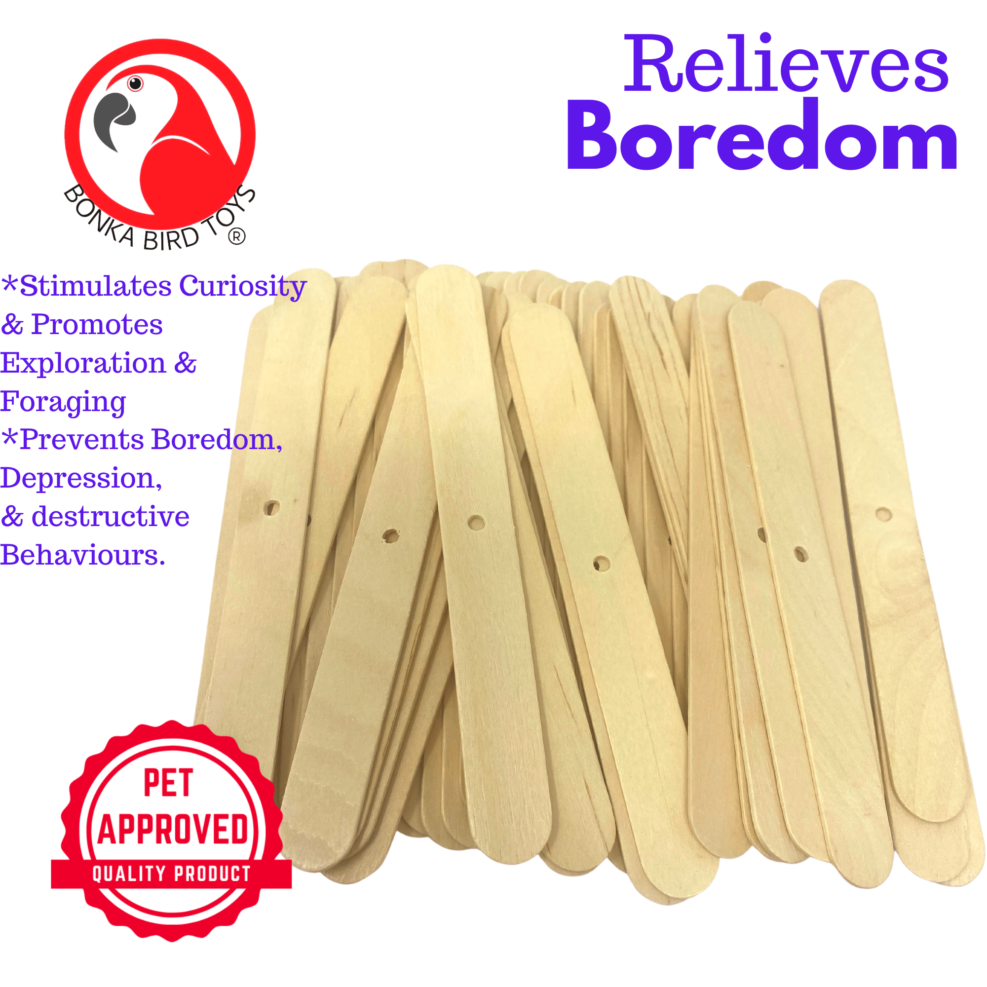 Pk100 Big Natural Wooden Chewy Sticks