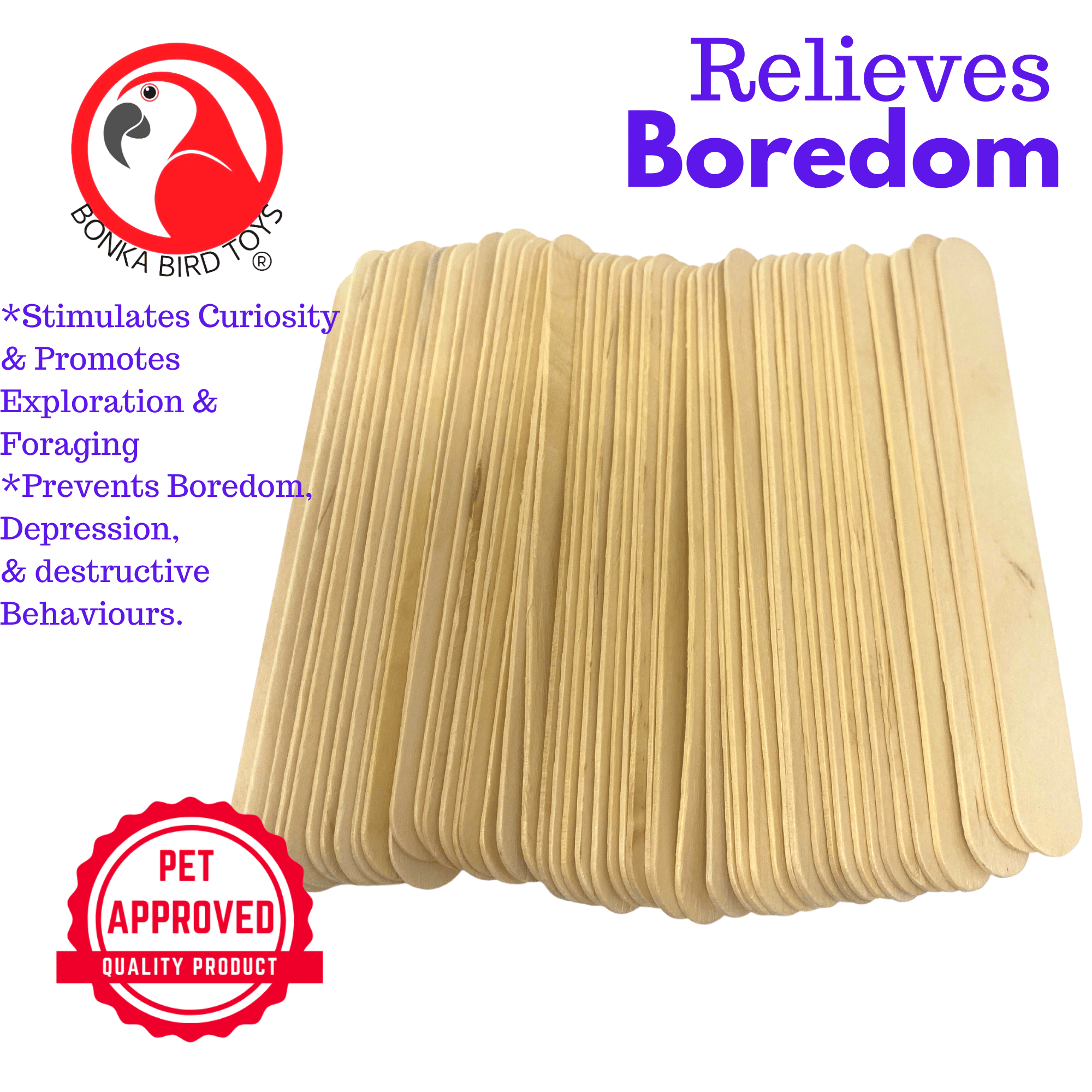 Pk100 Big Natural Wooden Chewy Sticks