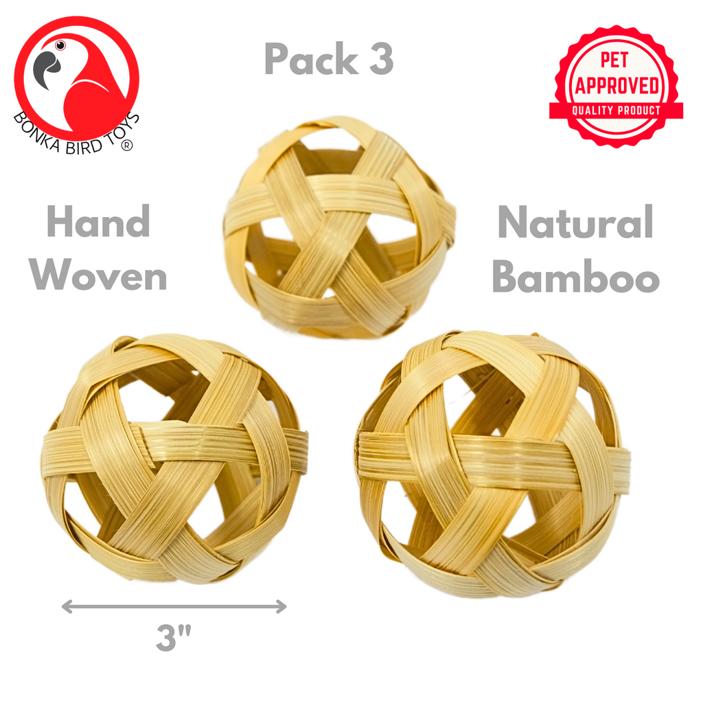 3485 PK3 Natural 3 Inch Bamboo Balls
