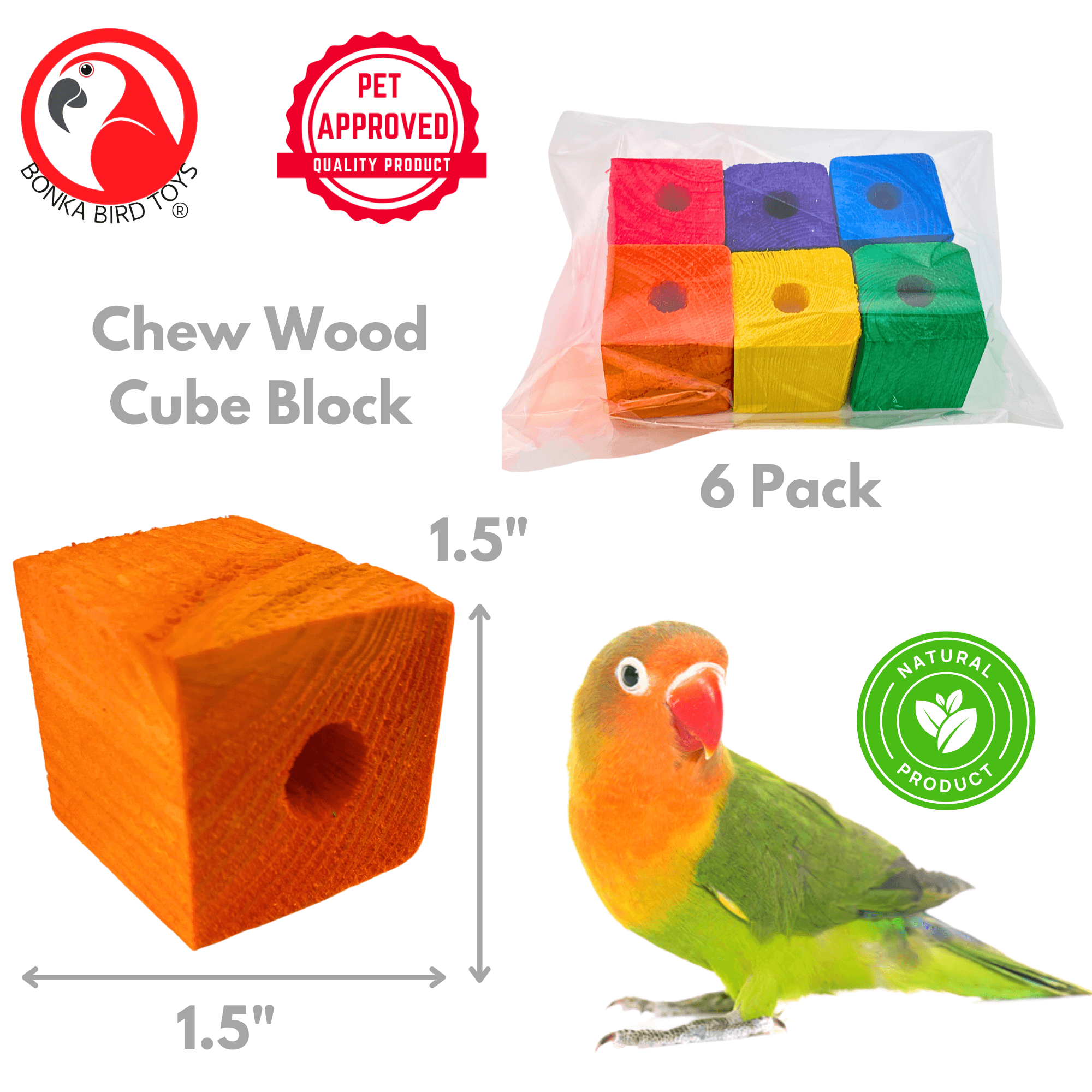 1154 Pk6 1.50" Drilled Cube Block