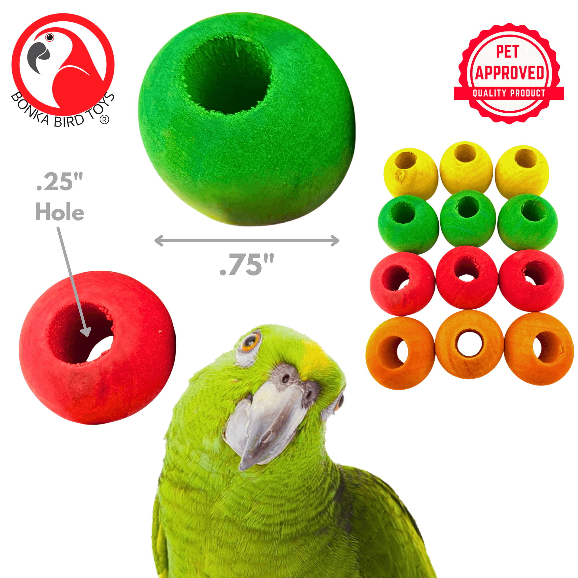 1159 Pk12 3/4" Wood Balls