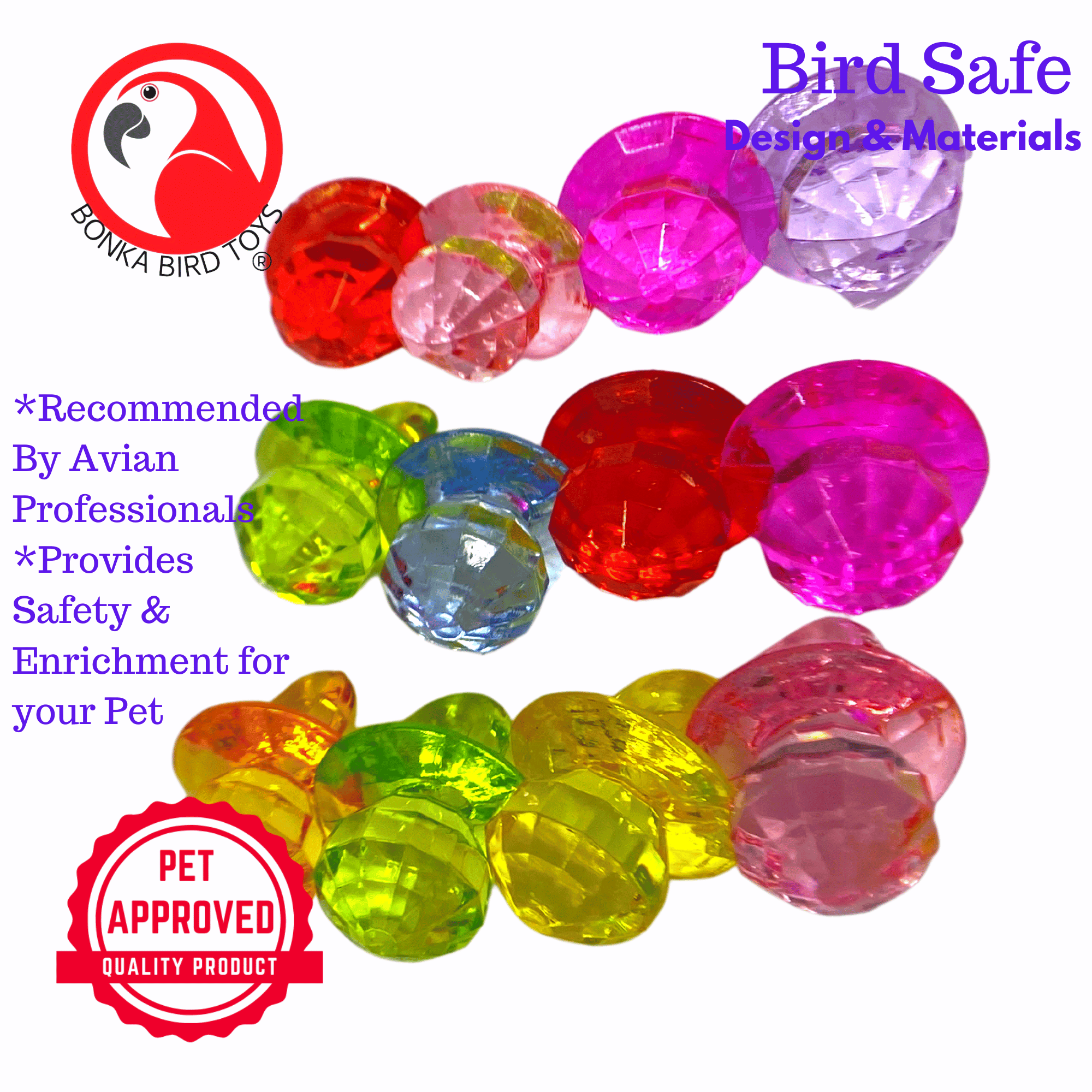 2524 Medium Colored Crystal Pacifiers