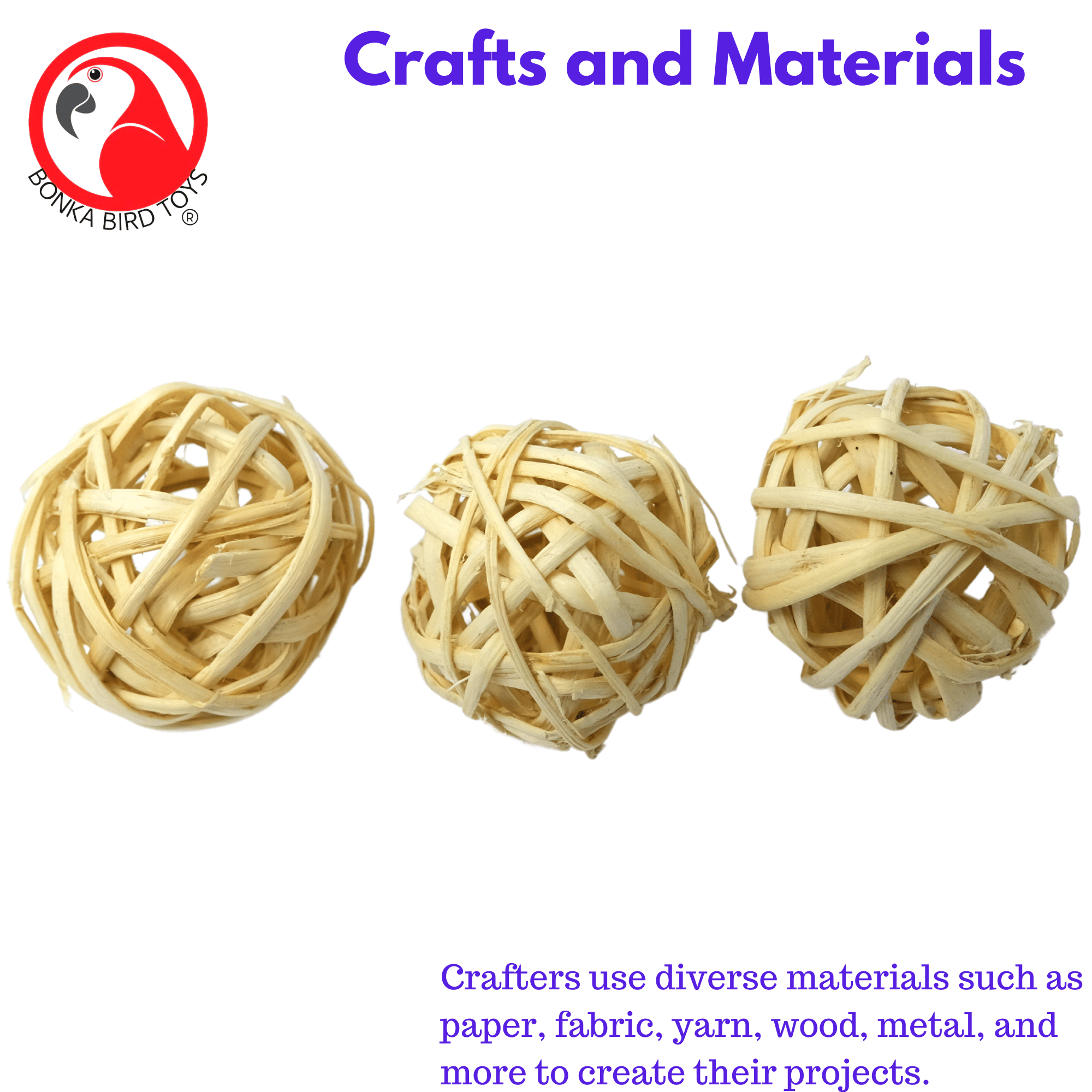 Pack Three Natural Woven Bamboo Balls