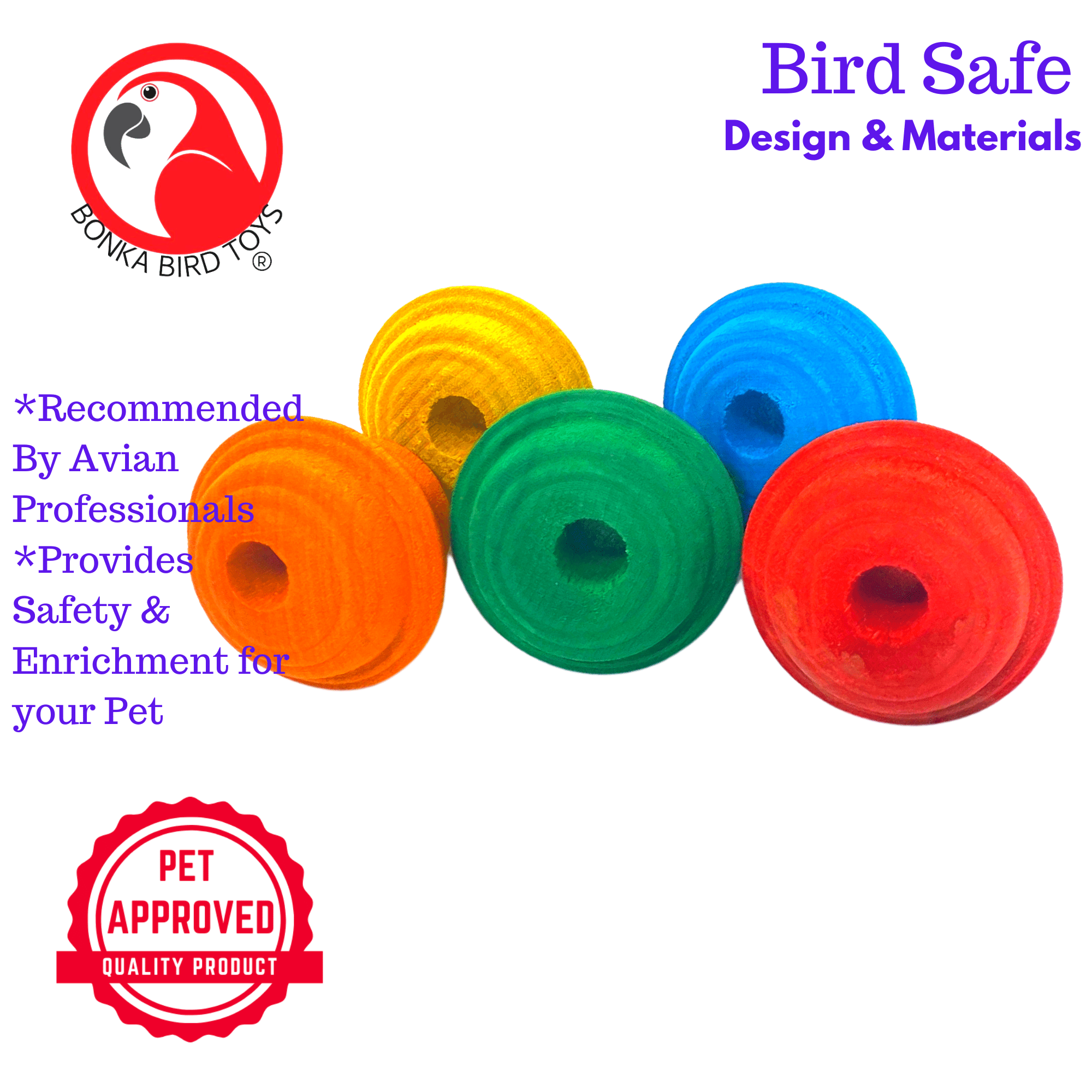 2933 Pk5 Colored Wooden Knobs