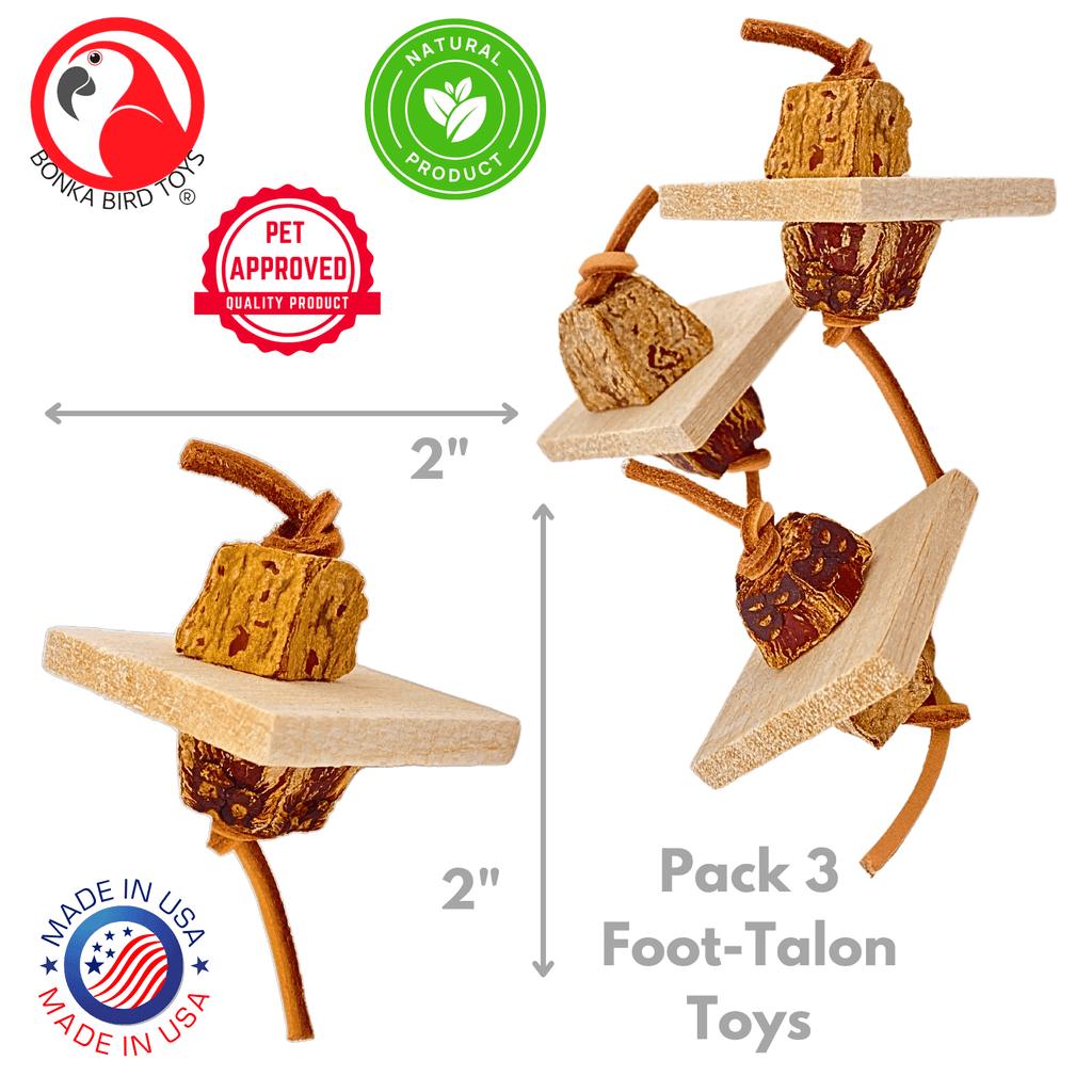 1127 Pk3 Balsa & Bark Chew Foot Toys