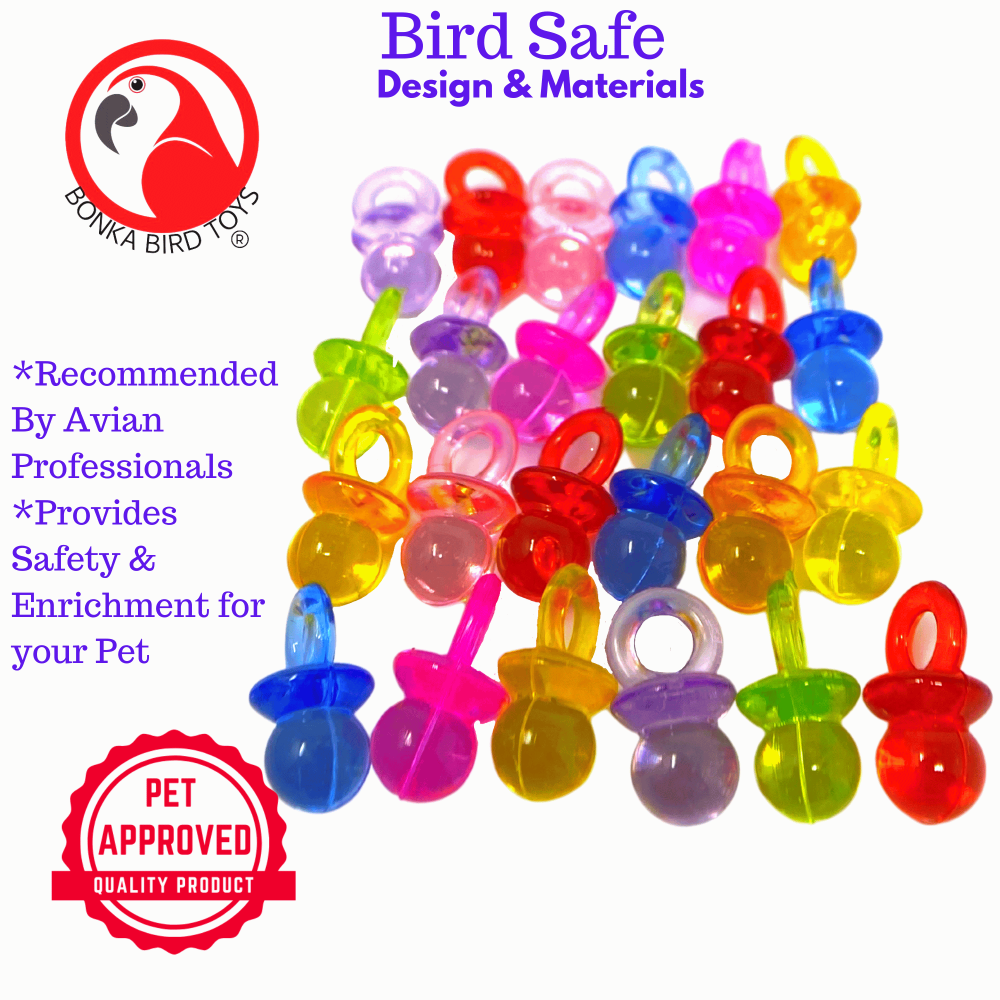 2949 Pk24 3/4" Color Tiny Pacifiers