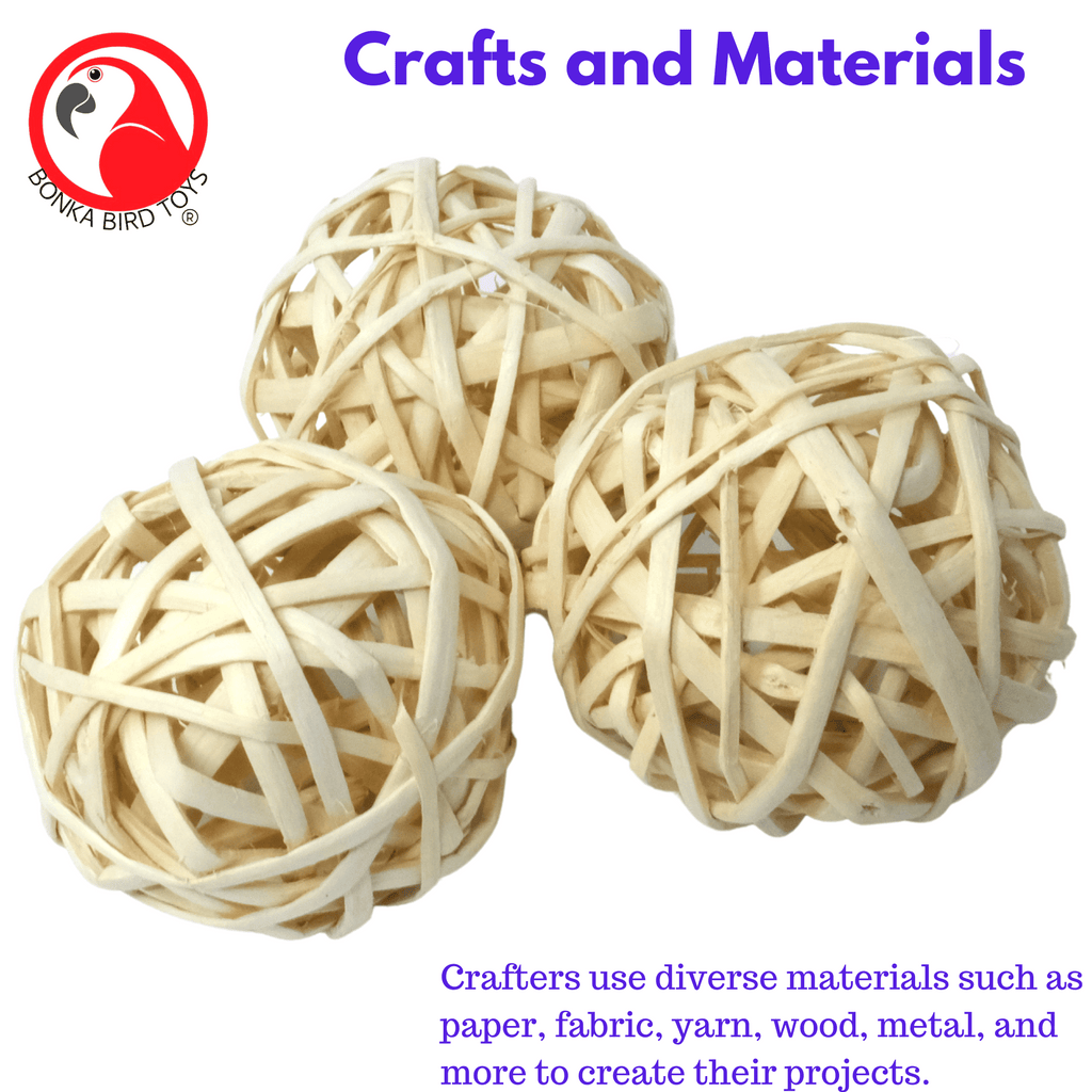Pack Three Natural Woven Bamboo Balls