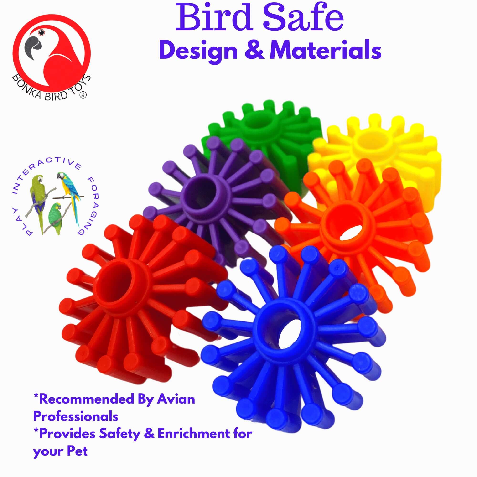 3308 pk6 Plastic Wheel Foot Talon Bird Toy