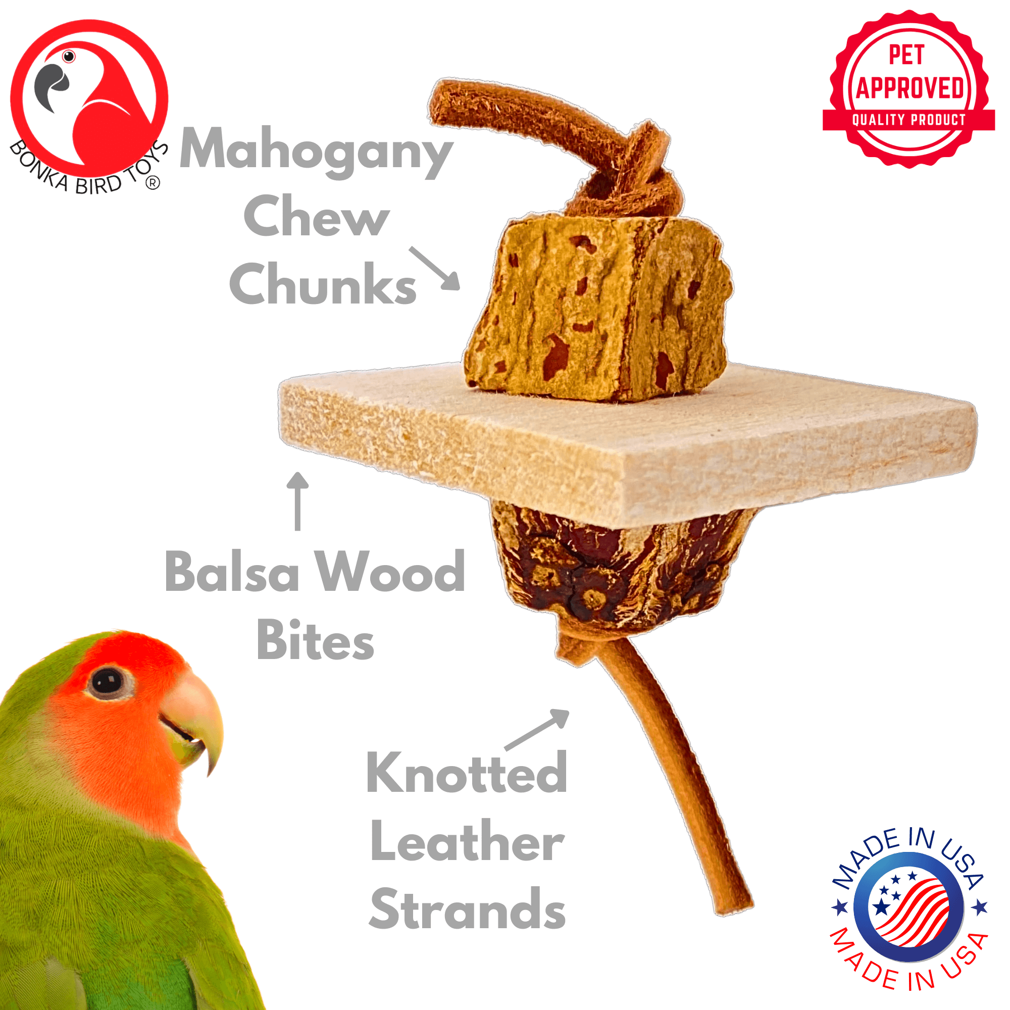 1127 Pk3 Balsa & Bark Chew Foot Toys