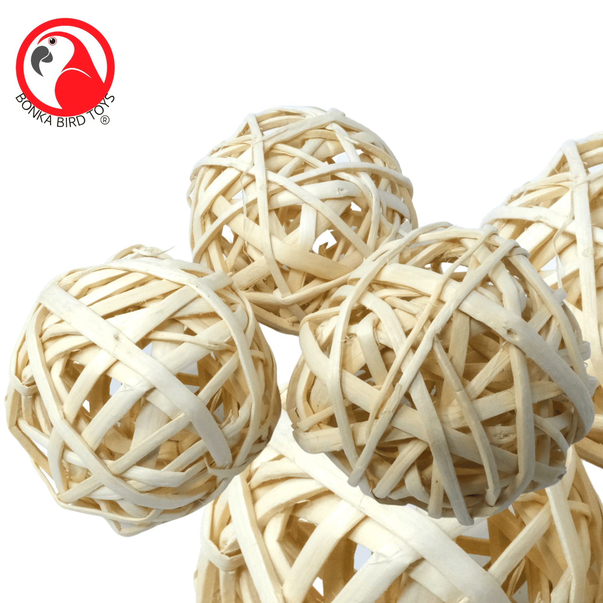 Pack Three Natural Woven Bamboo Balls