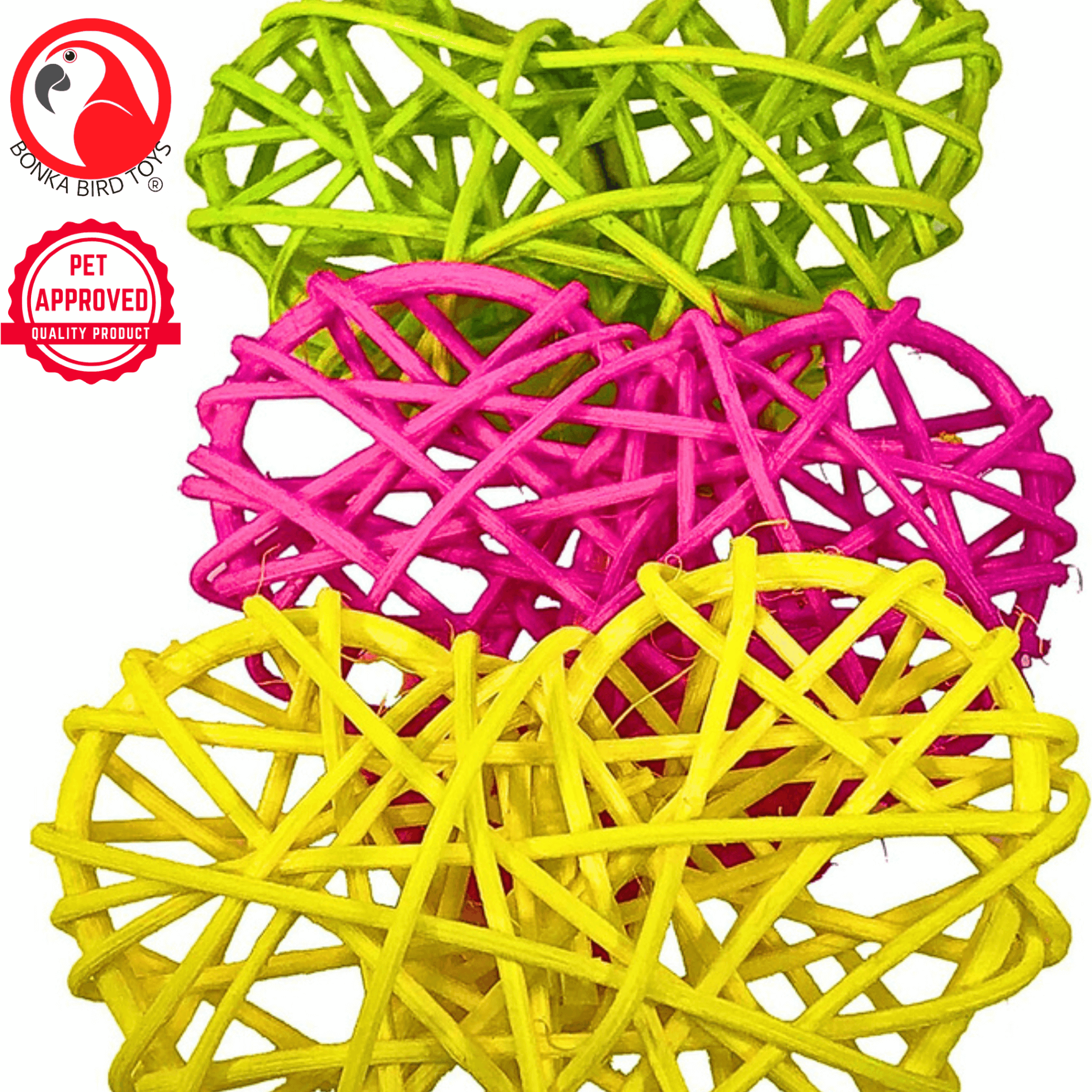 PK3 Colored or Natural Puff Vine Hearts