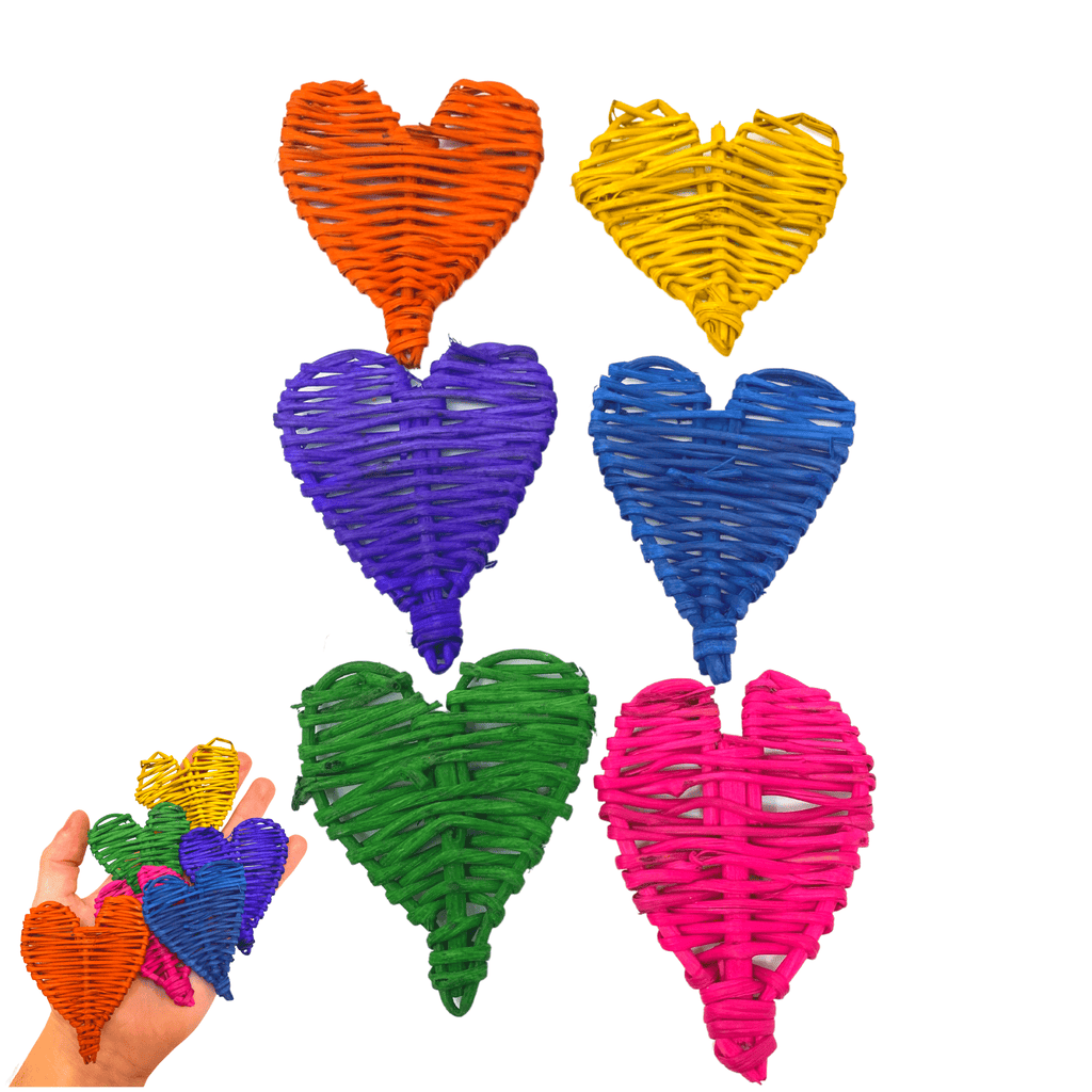 3348 Pk6 Small Colored Vine Hearts