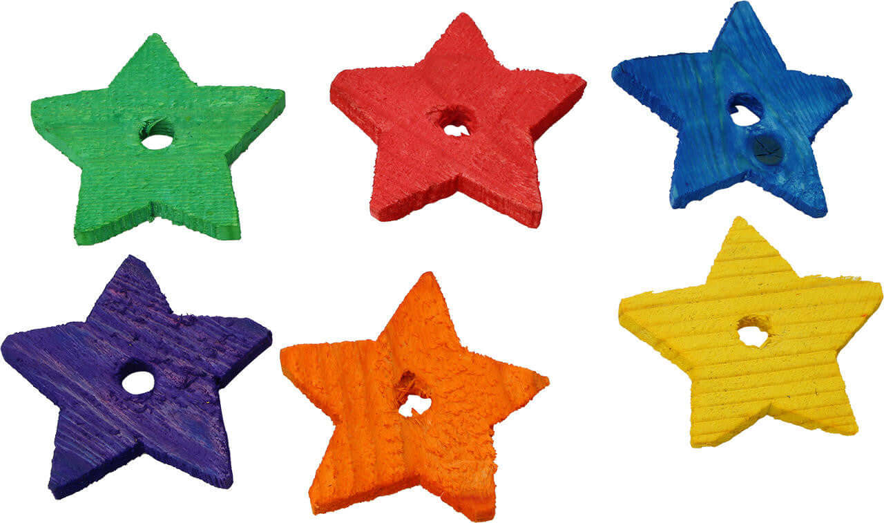 Pack 6 Wooden Stars