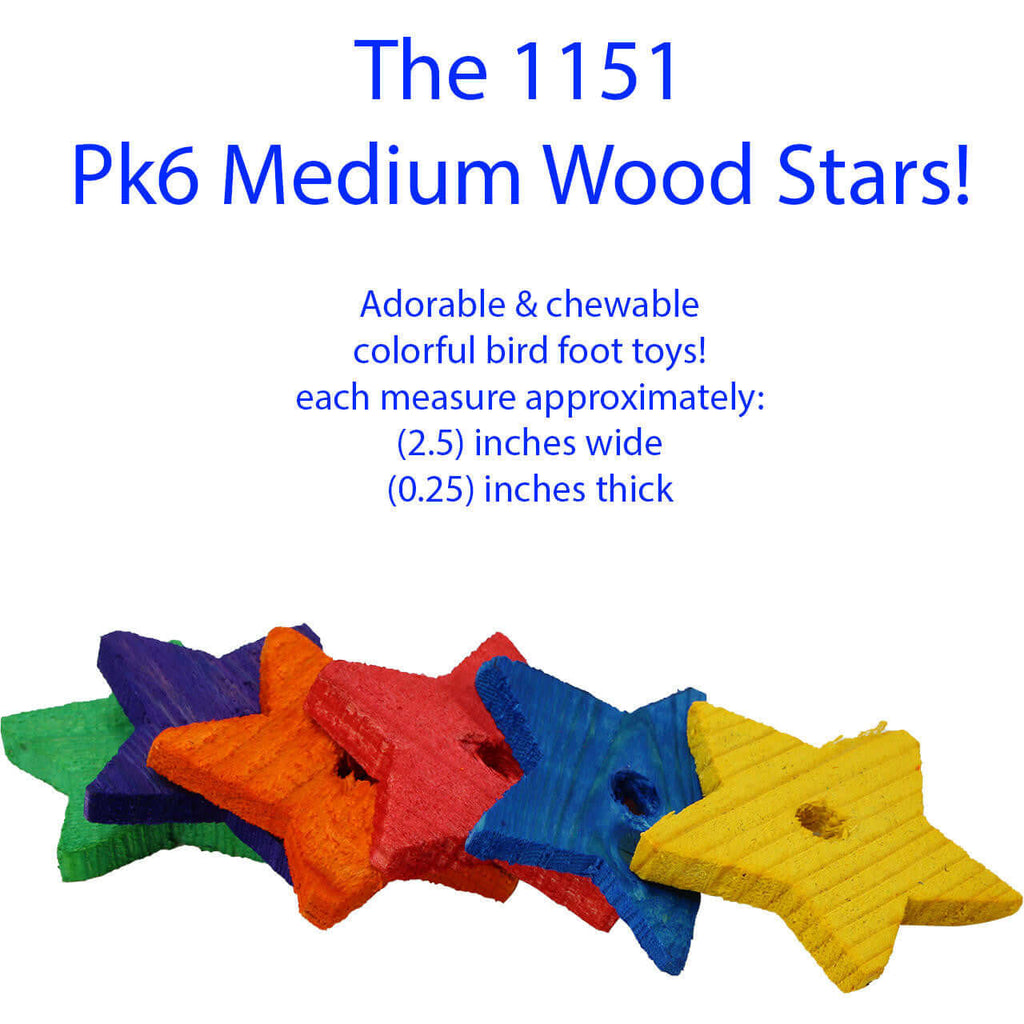 Pack 6 Wooden Stars