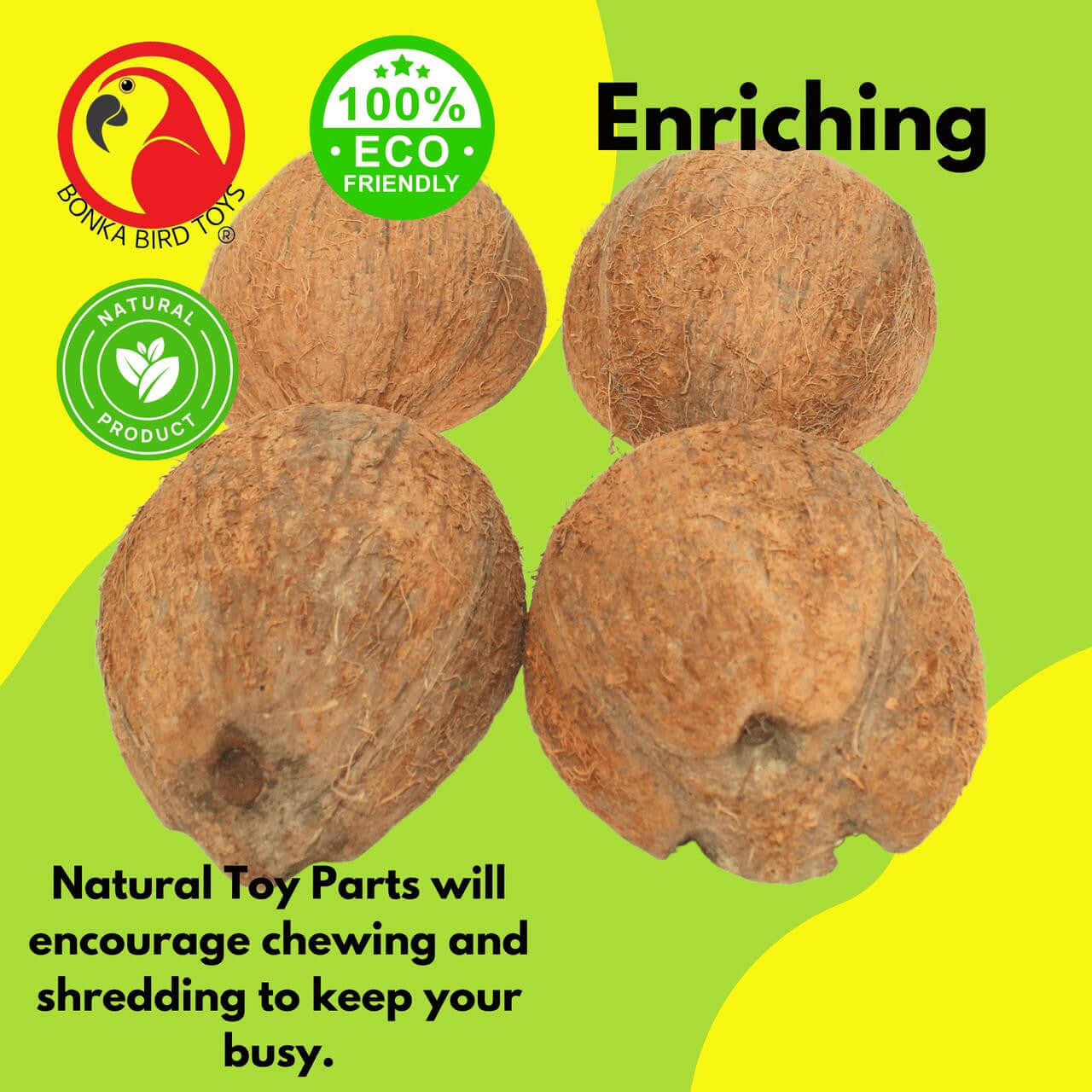 3275 Pk4 Half Shell Coconuts with Fiber