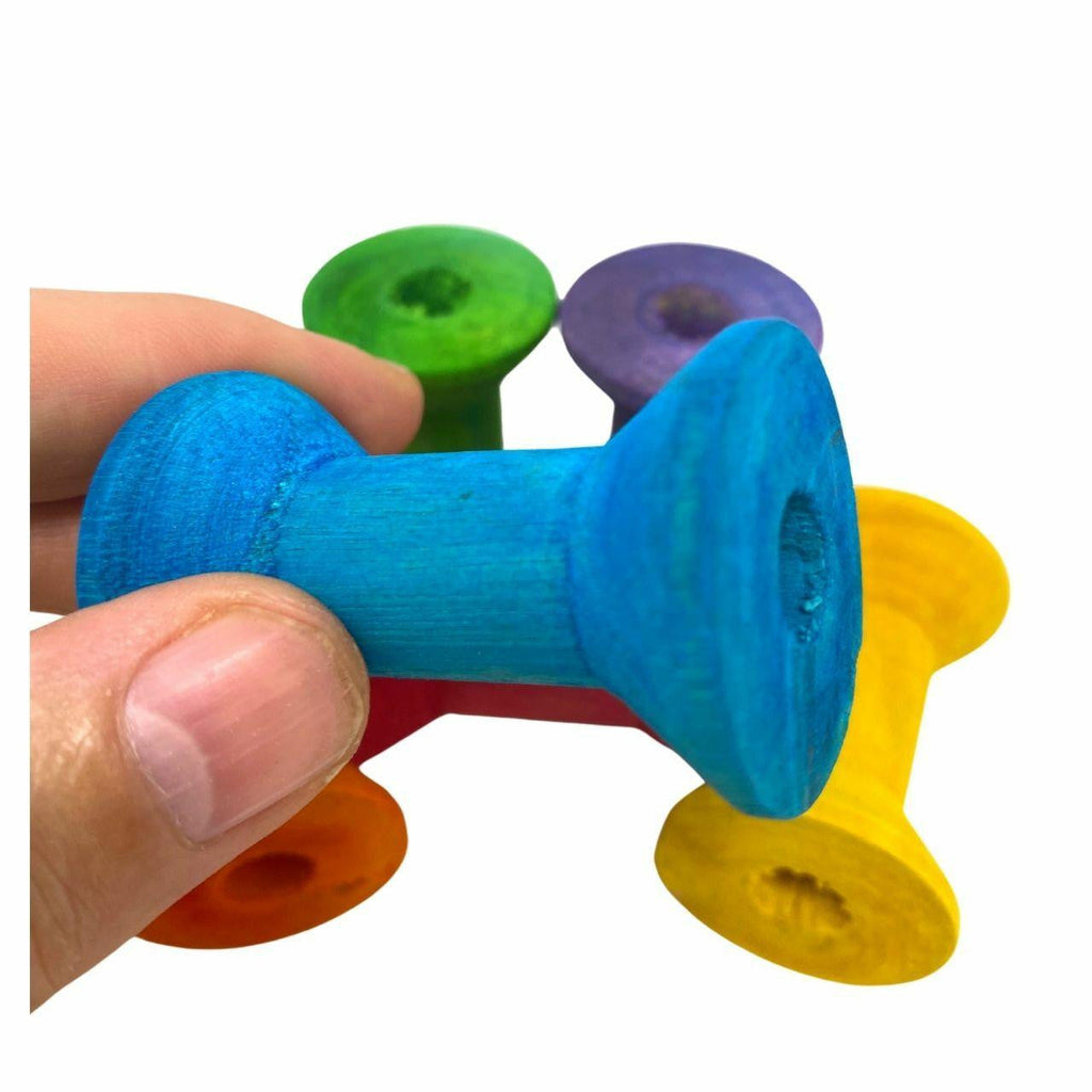 3708 Pk6  Large Colored Wood Bobbin