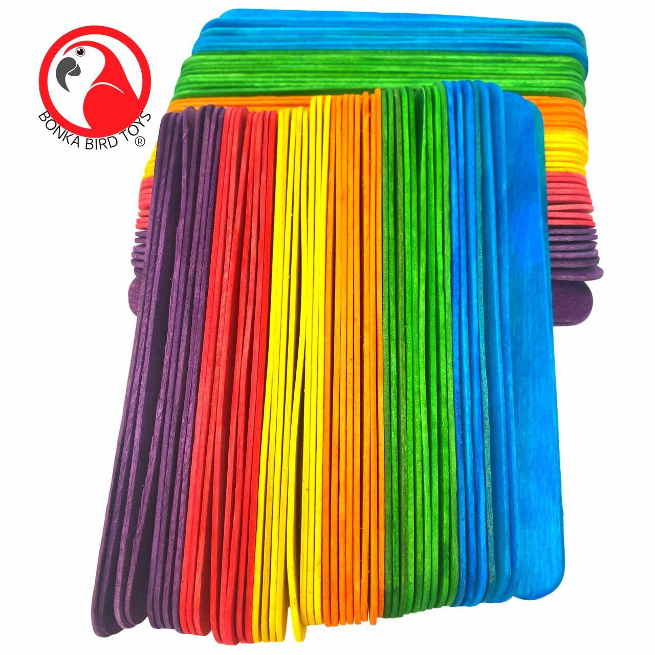 Pk100 Big Colored Wooden Chewy Sticks