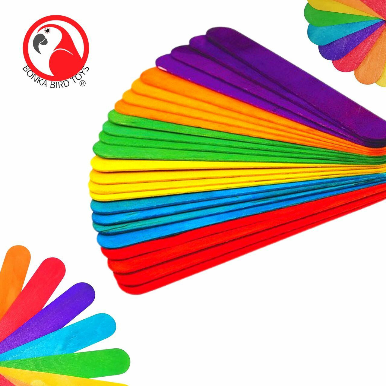 Pk100 Big Colored Wooden Chewy Sticks