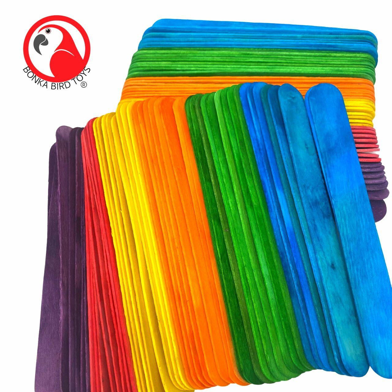 Pk100 Big Colored Wooden Chewy Sticks